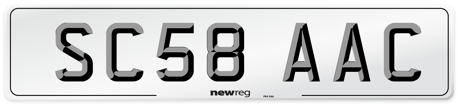 SC58 AAC Number Plate from New Reg